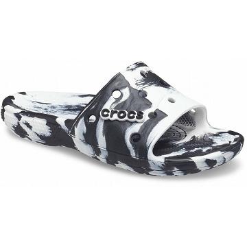 Crocs Klassiska Marbled Badtofflor Herr Svarta | Sverige 1280YXFU